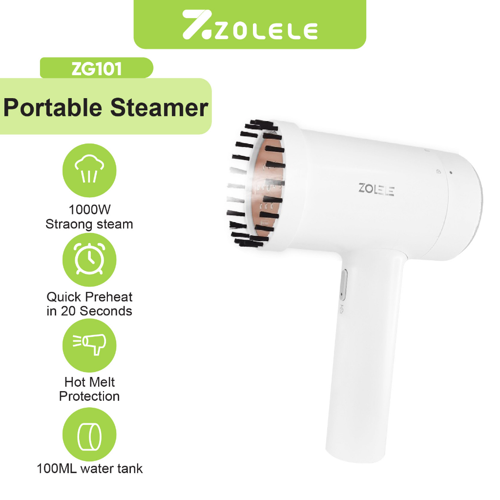 ZOLELE Setrika Uap Portable Genggam Steamer Iron Laundry Elektrik Iron Listrik Mini Rumah Penghapusan Garment Setrika Datar Pakaian Generator Handy Low Watt Selang Setrika Baju Brush Tangga Travel  Penghapusan ZG101
