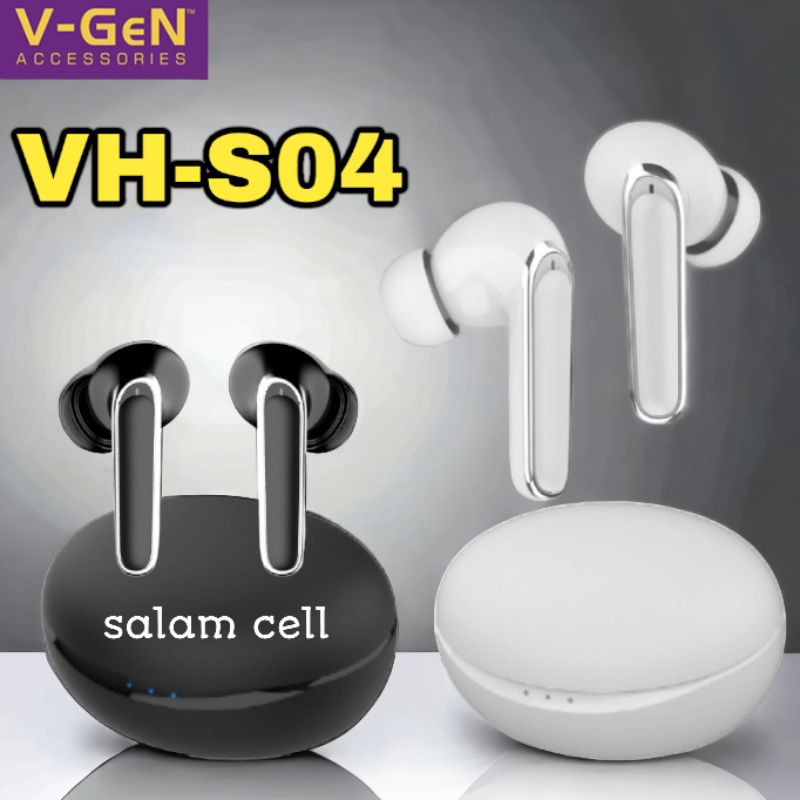 Headset Bluetooth V-Gen VH-S04 TWS Bluetooth 3.0 Original Vgen Vhs04 Garansi Resmi