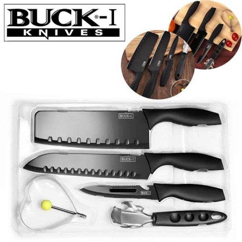 Pisau Dapur 1 set BUCK - I knife kualitas premium anti karat
