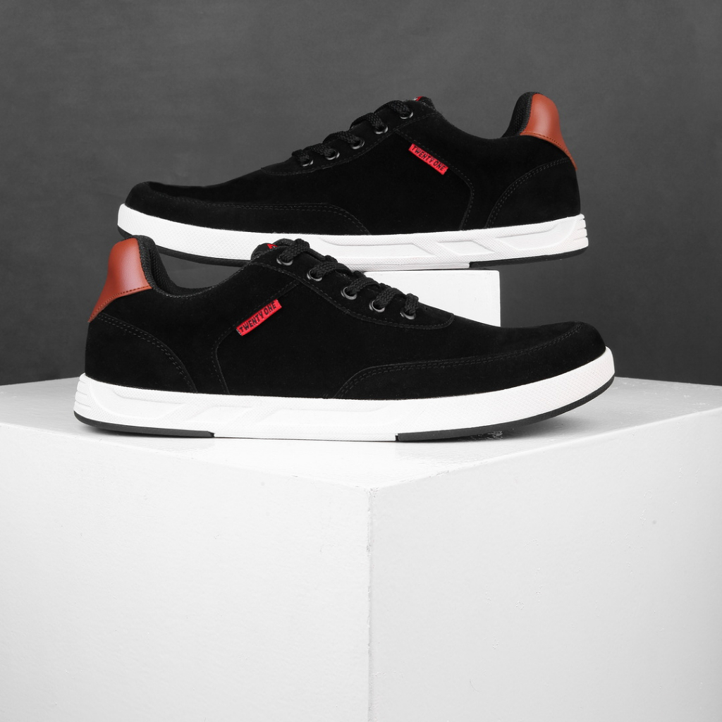 Sepatu Pria Hitam Kombinasi Tan NS Twenty One