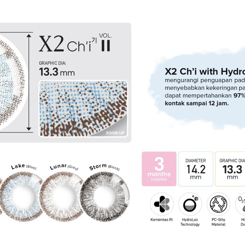 X2 Chi 2 Chi Vol II Softlens Warna Exoticon Silicone Hydrogel