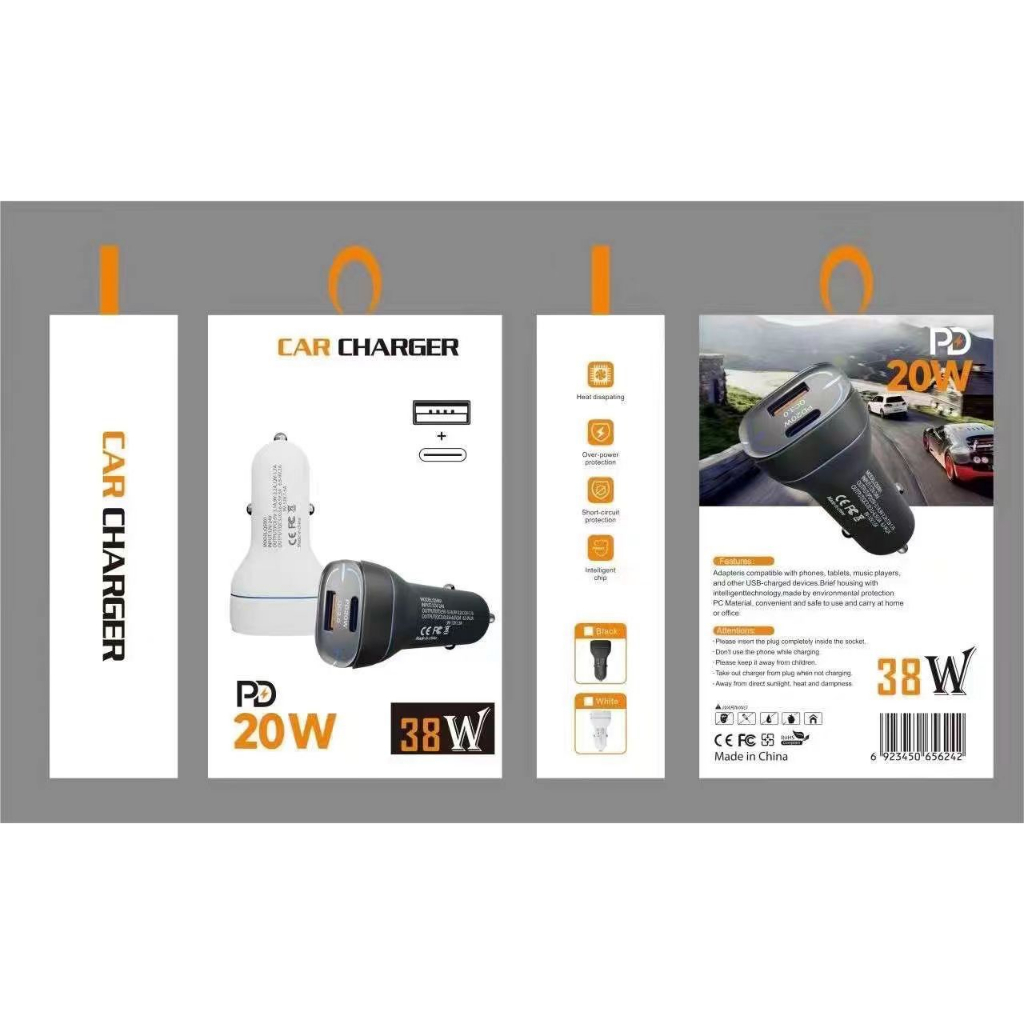 PROMO Batok Saver 38W QC 3.0 *QS-001* 2 Lubang Usb PD &amp; Type C CAR CHARGER dual port output high quality packing import premium MINIGO