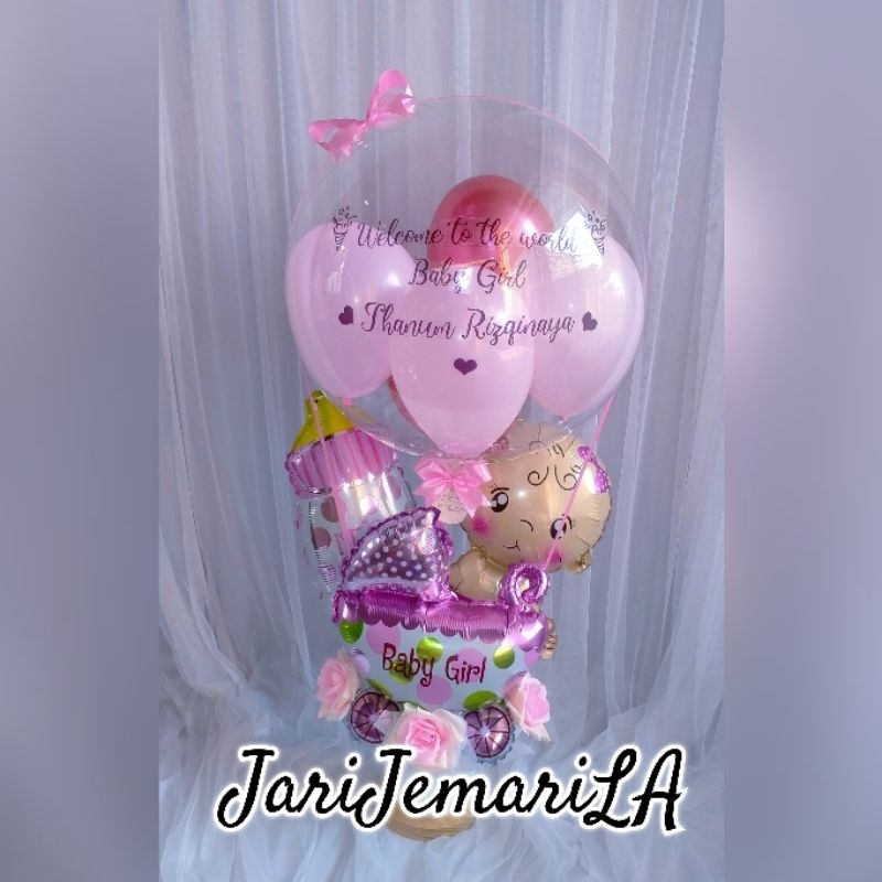 Buket balon baby born, buket balon bayi, hadiah lahiran, bouquet balon baby born