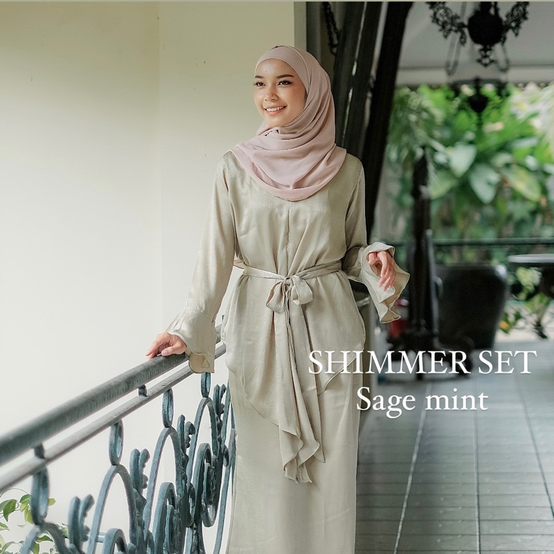 SHIMMER SET DRESS PADAKA ATTIRE- Bridesmaid Pesta Promnight Pesta Fashion muslim one set malay