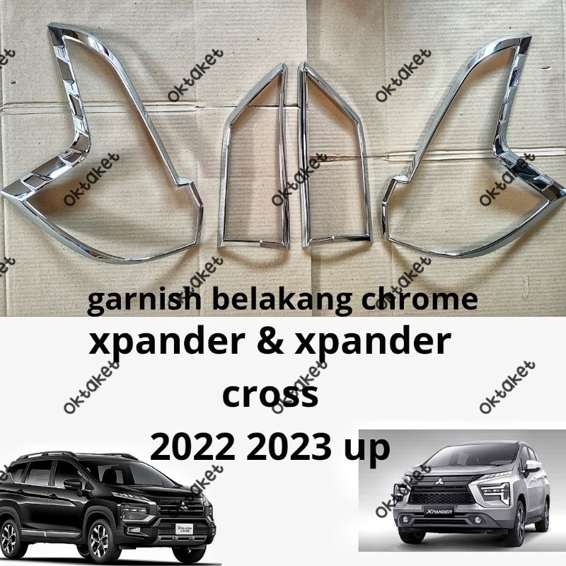 garnish lampu belakang Xpander &amp; Xpander cross 2022 2023 2024 Hitam &amp; Chrome