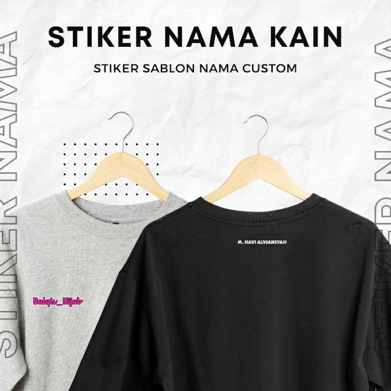 Stiker Sablon Nama Kain Setrika