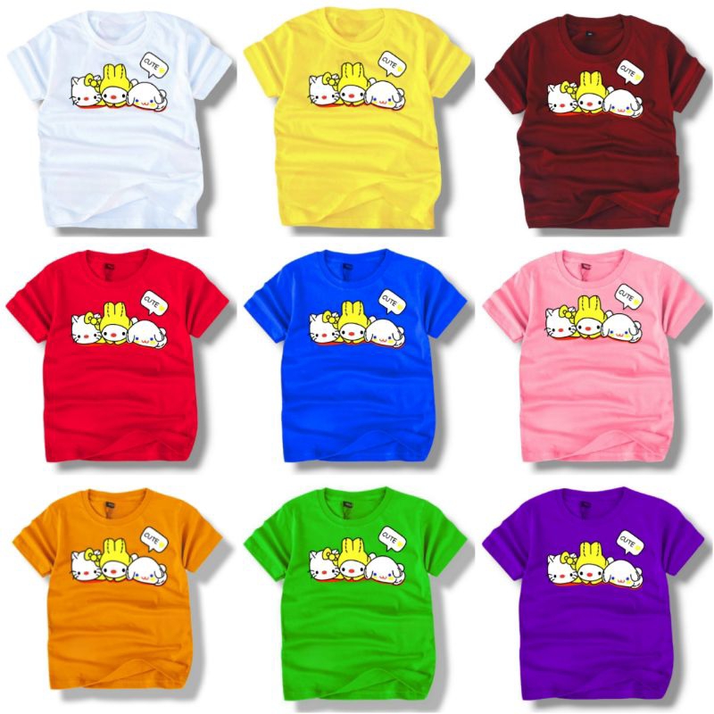 Promo Baju Kaos Distro Anak Perempuan Hello kitty Kuning / Bahan Adem / Termurah