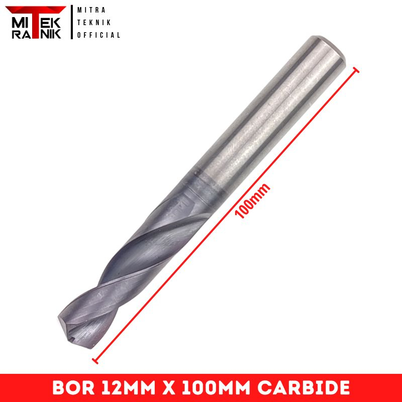 Mata Bor 12mm Panjang 100mm Bor Tembus Baja Bor Carbide