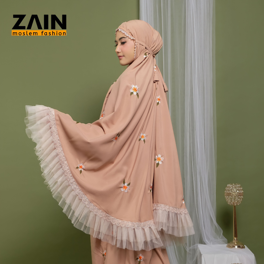 ZAIN - Mukena Dewasa Katun Premium Bordir Bunga Matahari Series Zain