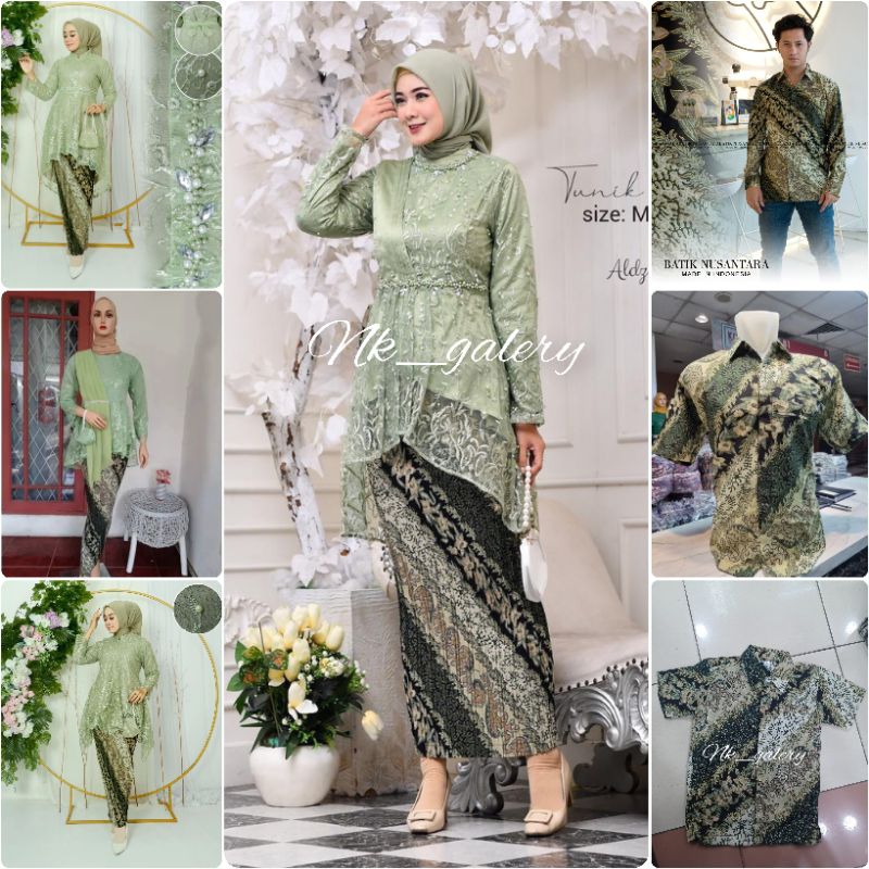 Couple Kebaya Sage Green Batik CM Sage
