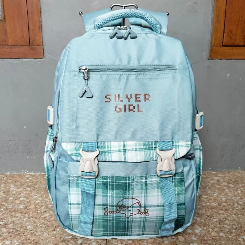 Tas ransel sekolah silver girl alto import anak sekolah perempuan