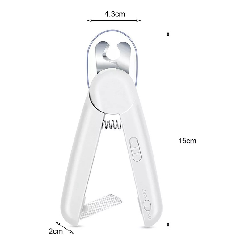 F28 LED Gunting dan Kikir SET Kucing Anjing dengan Penadah Kuku Transparan / LED Nail Clipper