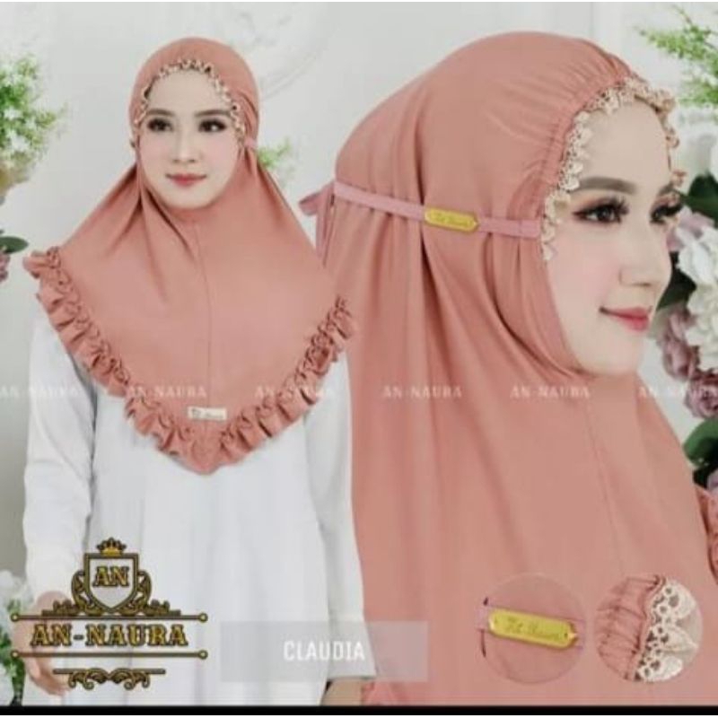 Hijab Bergo Renda Kerut Dahi