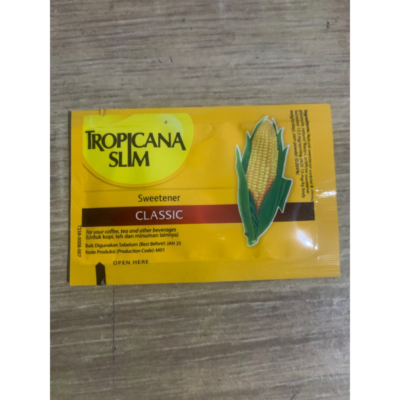 

Tropicana Slim Sweetener Classic Stevia DIABTX Sachet 2.5 g