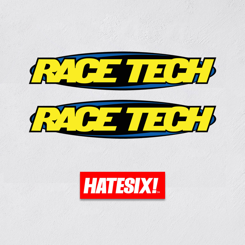 Stiker Decal Vintage enduro Suspension Race Tech Hatesix
