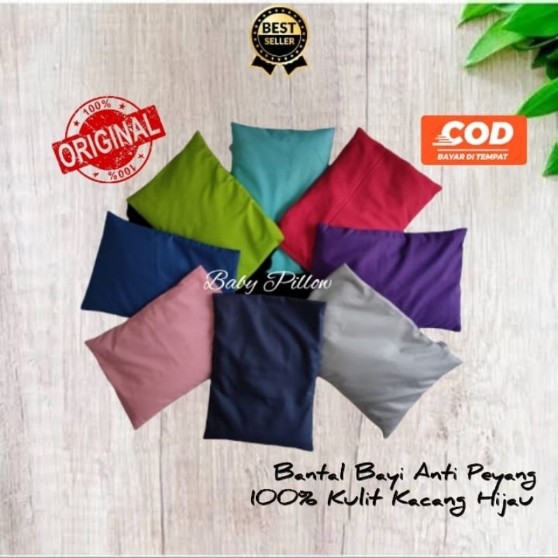 Baby Pillow Bantal Bayi Anti Peyang Original Kulit Kacang Hijau