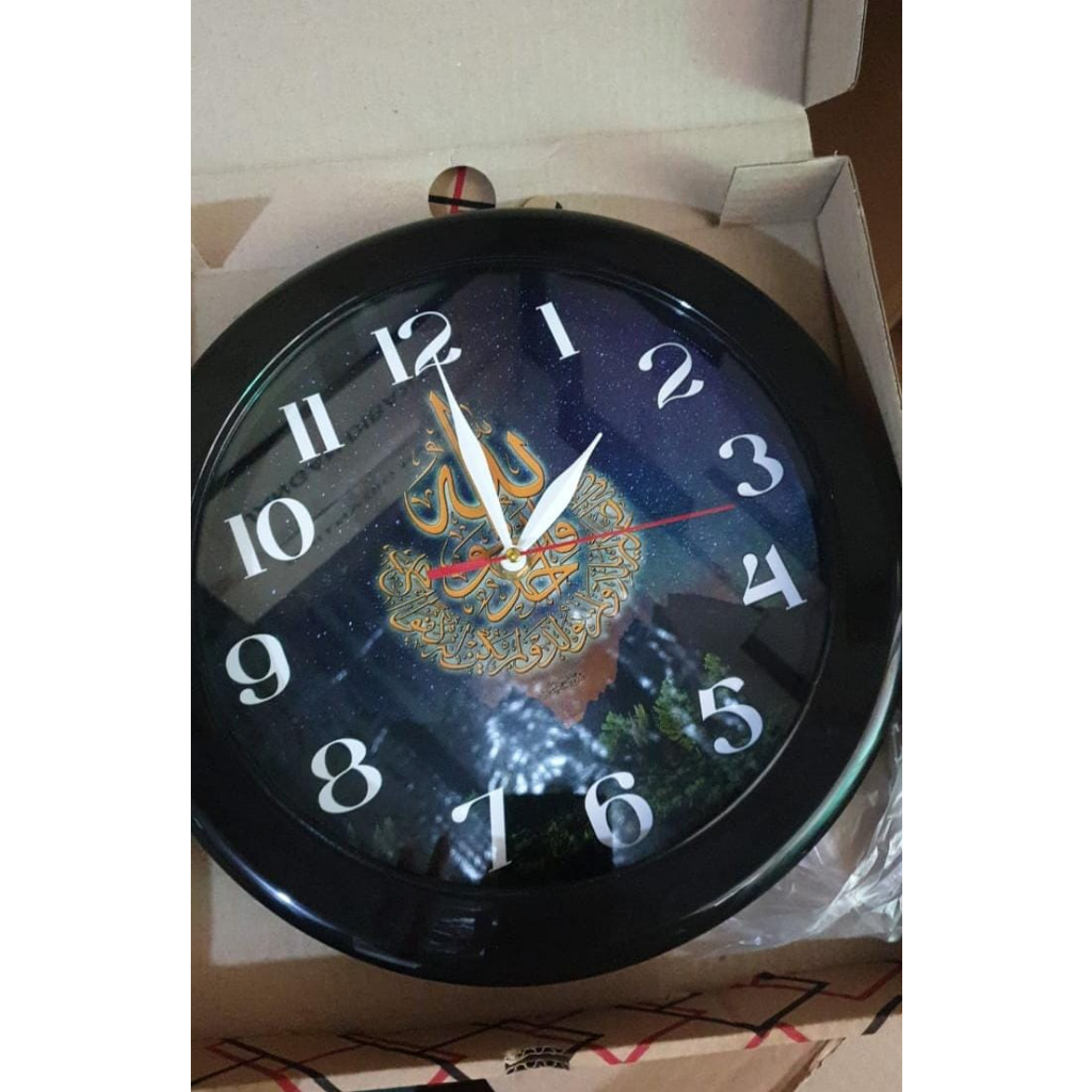 Jam dinding kaligrafi ogana diameter 30 cm jam /jam karakter/jam Doraemon/jam hello Kitty/jam biru/j