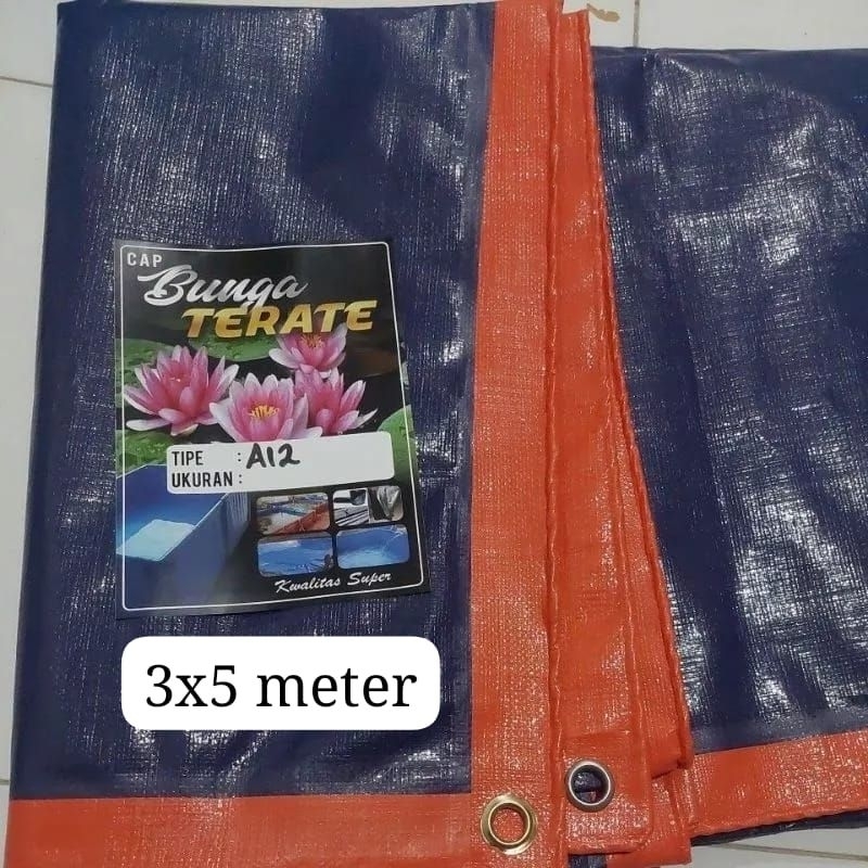 Terpal Korea A12 Cap Bunga Terate Ukuran 3x5 meter