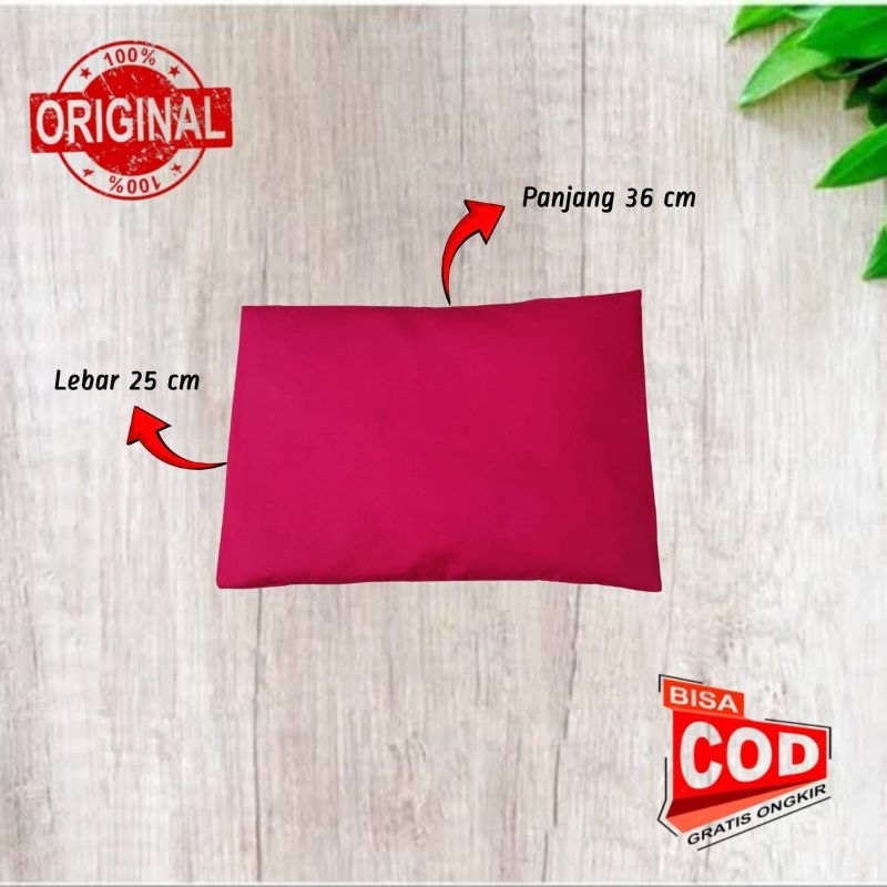 Baby Pillow Bantal Bayi Anti Peyang Kulit Kacang Hijau ( Merah )