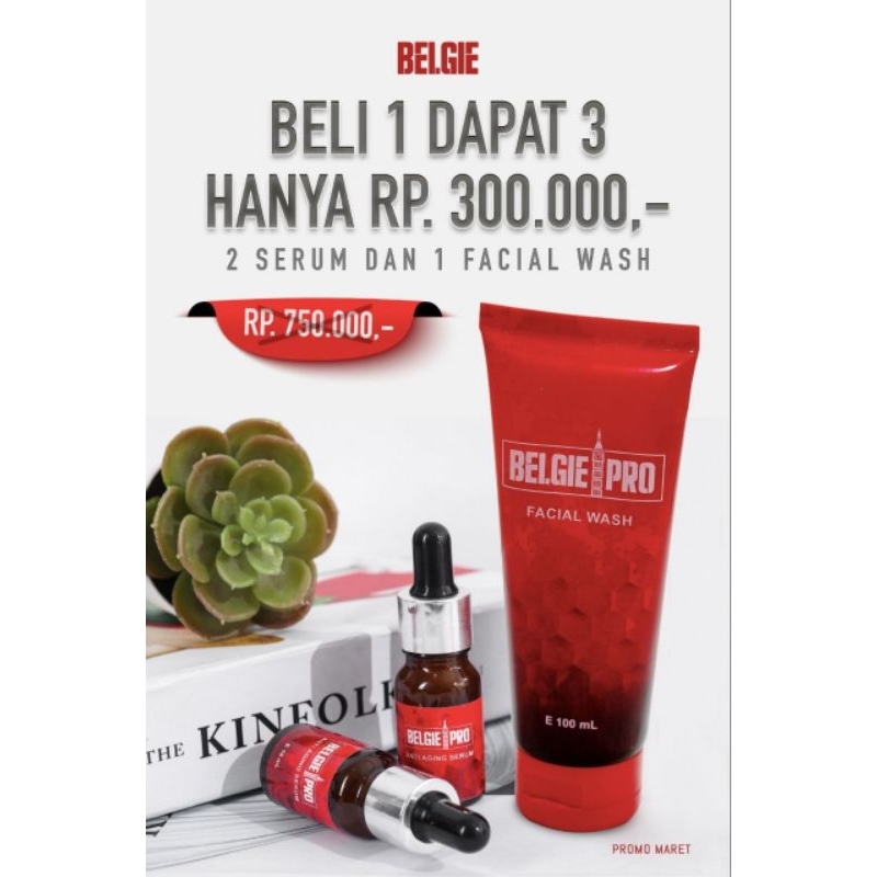BELGIE PRO FACIAL WASH dan Serum ANTI AGING ORIGINAL BPOM