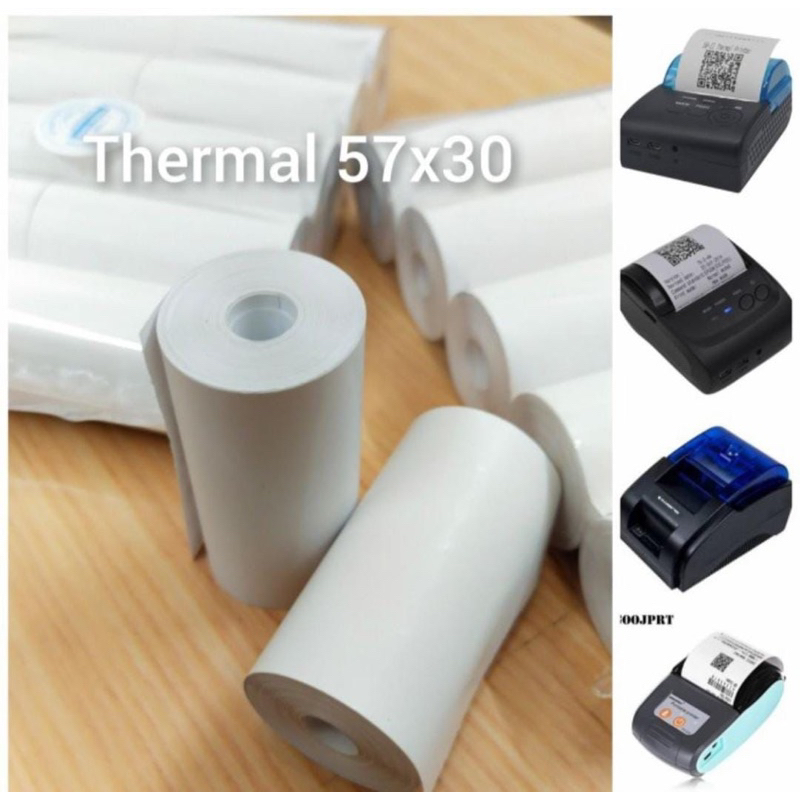 

Kertas Thermal 57x30 - Kertas Kasir EDC Printer Mini (10pcs/pack)