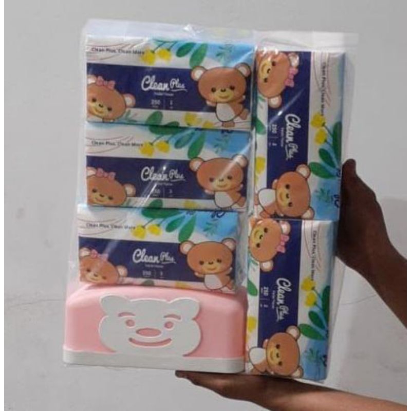 Tisu cleanplus 250 sheet 2 ply- 1 PAKET ISI 5 PCS FREE KOTAK TISU