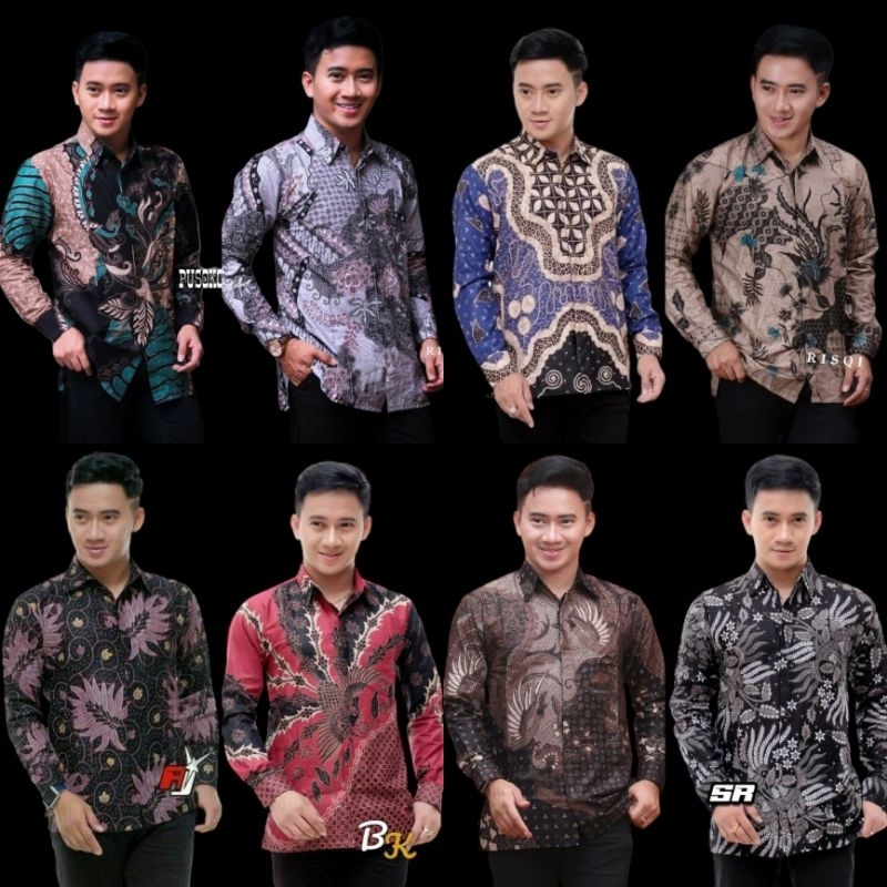 Kemeja Batik Pria Lengan Panjang Baju Dewasa Seragam Batik Size M L XL Dan XXL