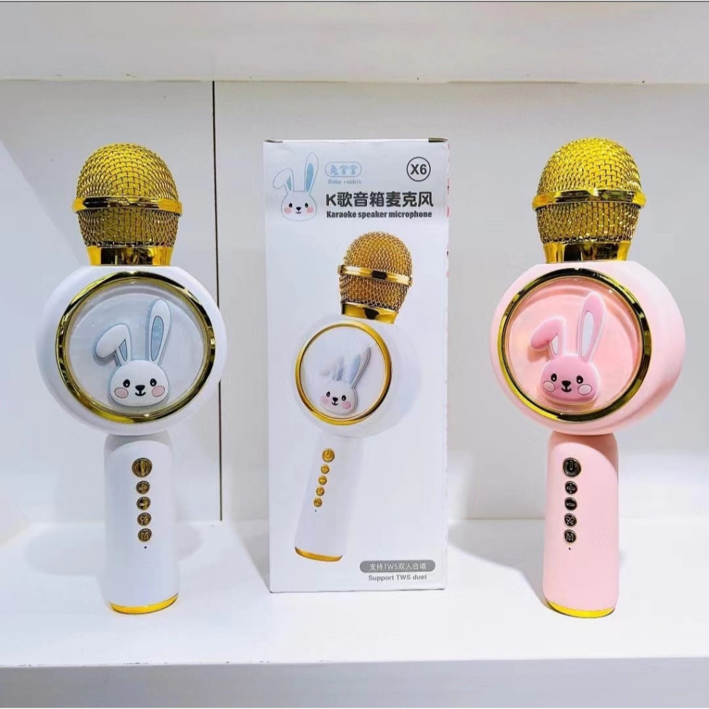 Mic Karaoke X6 Wireless Bluethoot Karaoke Player Smule Microphone Speaker KTV Efek USB Player