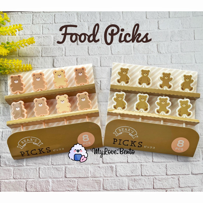 Bear Picks Tusukan Bento Food Picks Hiasan Bento Tools