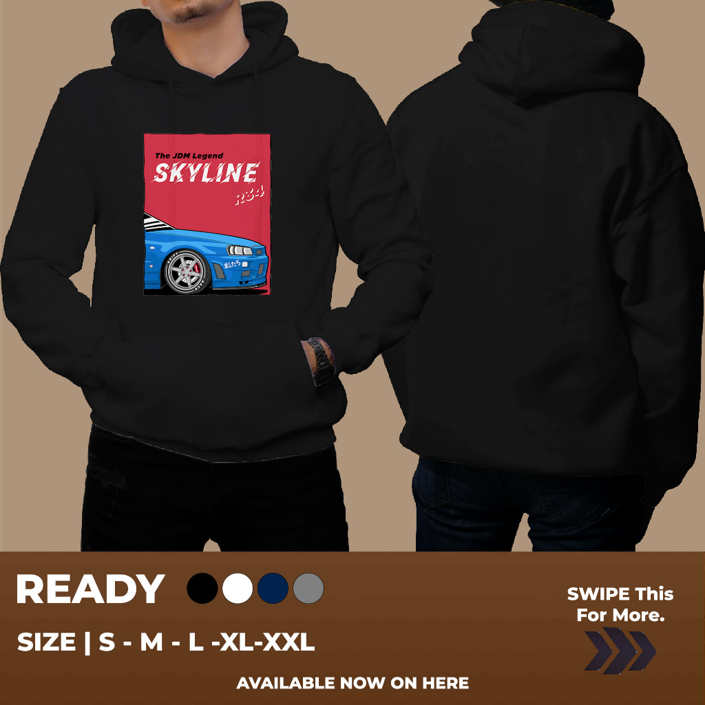 HOODIE THE JDM LEGEND SKYLINE R34 KEREN BANGET UNTUK PRIA