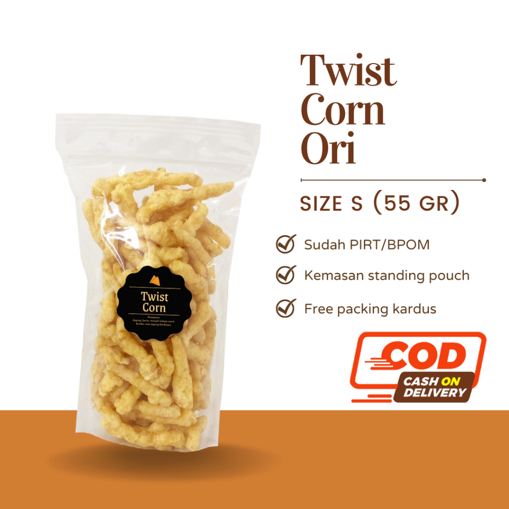 [DELISH SNACKS] Twist Corn Ori / Balado (S) 55gr / Snack Cemilan / Camilan Makanan Ringan / Asin Gurih Cheetos