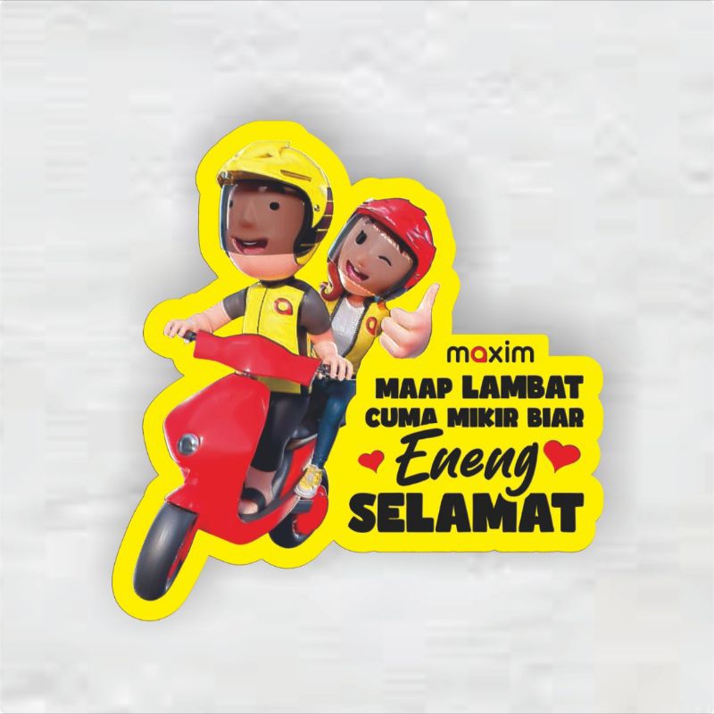 STICKER MAXIM YANG PENTING SELAMAT | STIKER GOMBAL | HELM | MOTOR | MOBIL EDISI MANG KOSIM WATERPROO