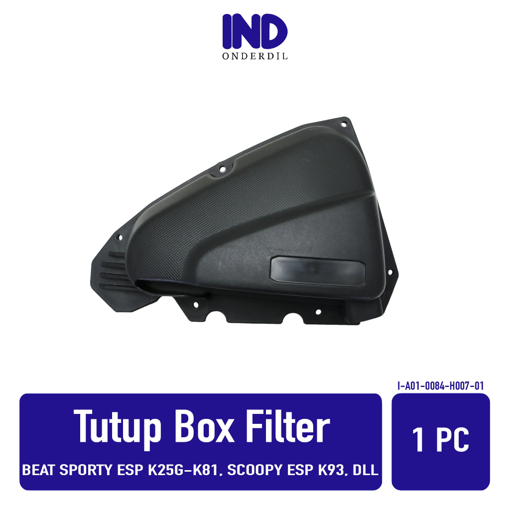 Tutup Box Filter Beat Sporty eSP K25 K81 2014-2020 &amp; Scoopy eSP K93 2017-2020 &amp; Vario 110 eSP 2015-2019 Cover Penutup Boks Saringan Hawa Udara Hitam