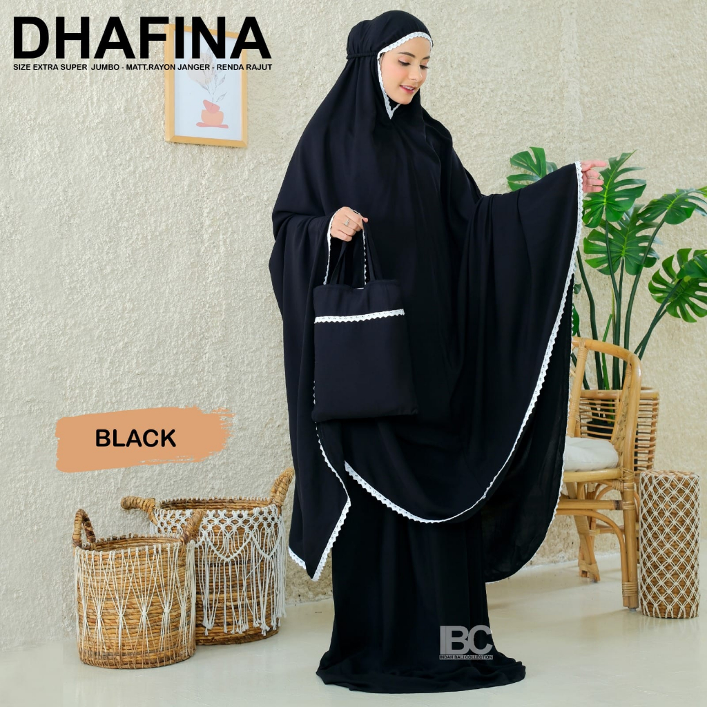 MUKENA BALI EXTRA JUMBO POLOS RENDA DHAFINA