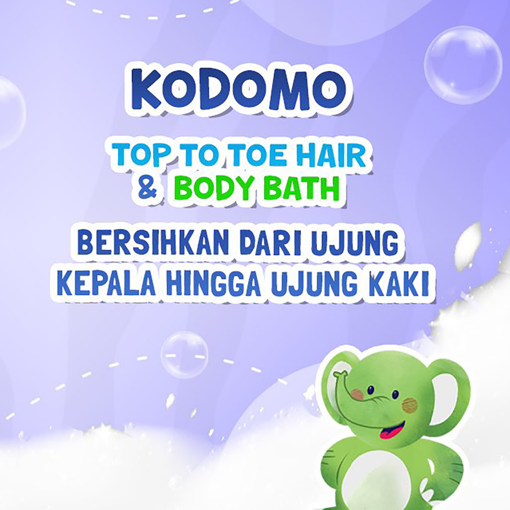 Kodomo Baby Top To Toe Hair And Body Bath Refill 450ml - Sabun Mandi Cair Bayi