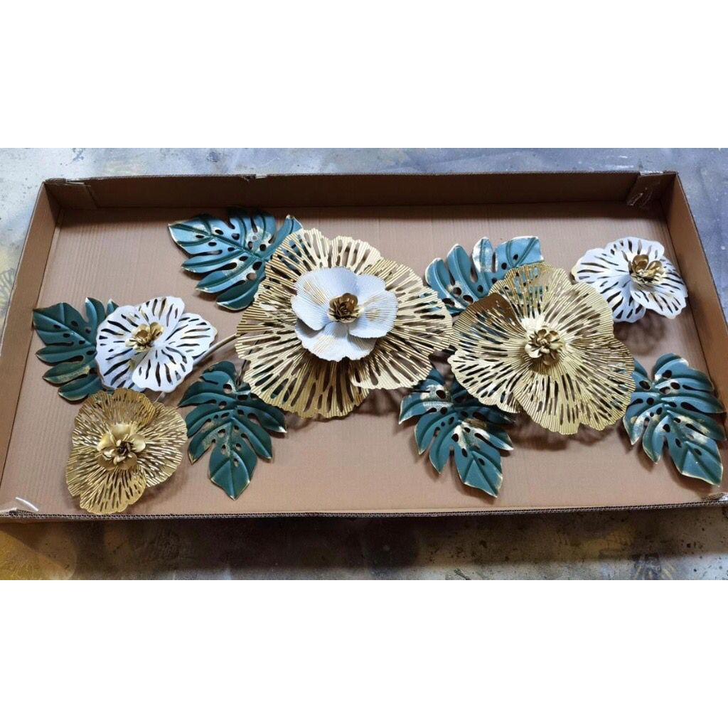 Pajangan Luxury Dinding Nordic / Hiasan Dinding Daun Gingko Turle Leaf Wall Decor Metal Besi Dekorasi Ruangan