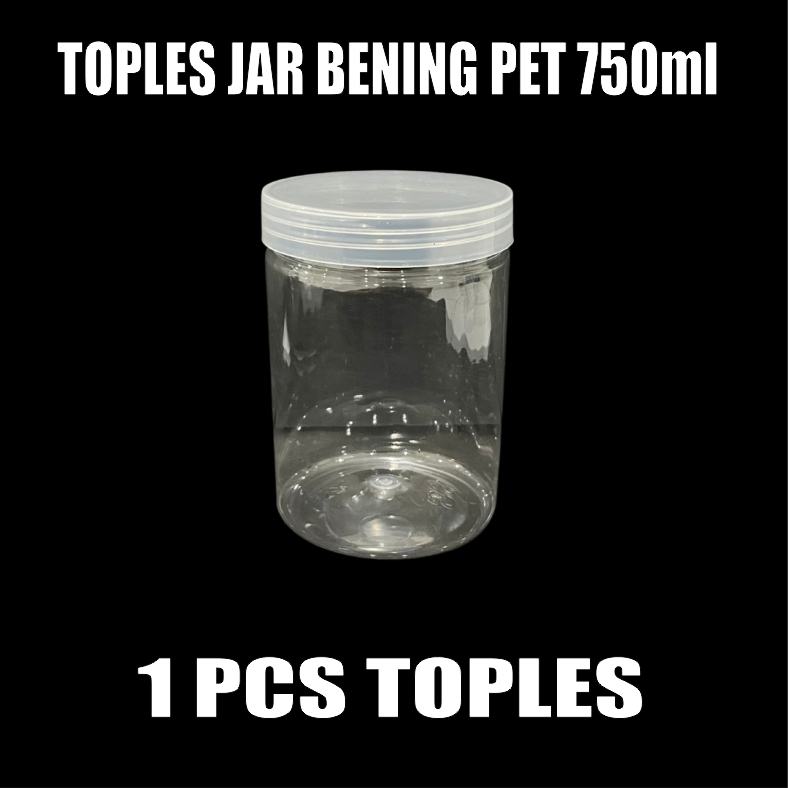 Toples Plastik Jar Silinder Bening Pet 750ml Per Bal Tempat Kue Kering