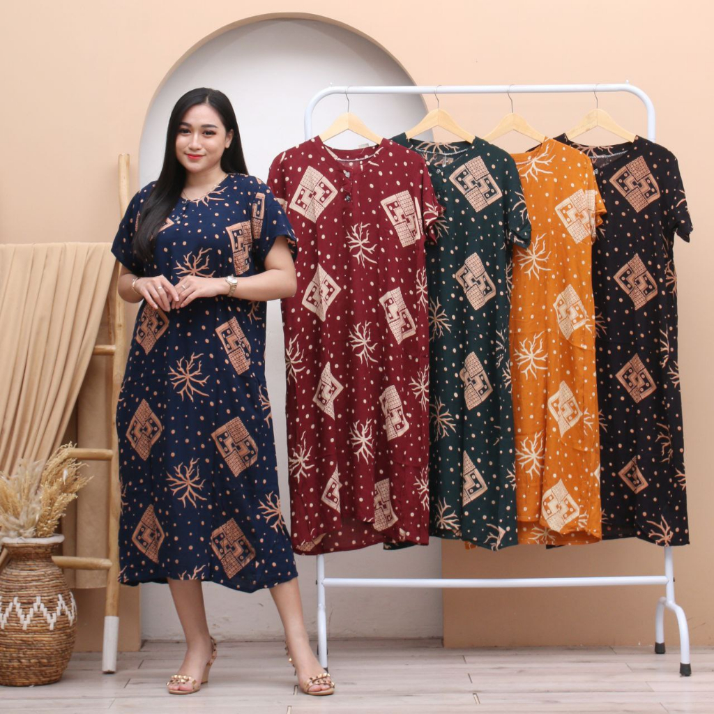 DASTER RAYON BUSUI LD 105 - DASTER KEKINIAN LENGAN PENDEK RAYOM MURAH ADEM