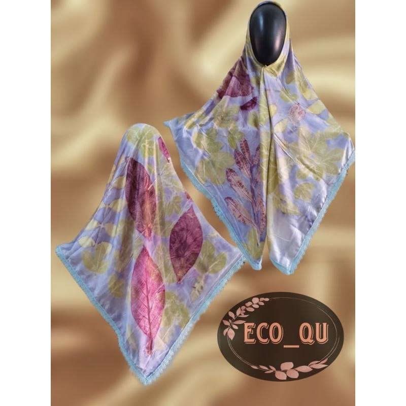 HIJAB SEGIEMPAT ECOPRINT SUTRA