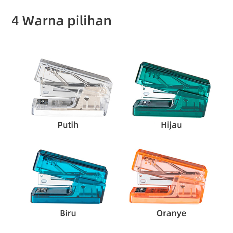 Nusign Stapler / Stapler Transparan Mini Kapasitas 12 lembar 4 Warna Free Refill NS083F-X