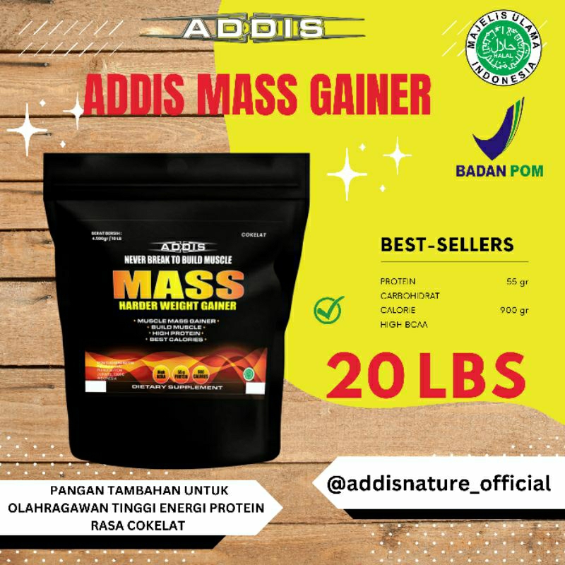Addis Mass gainer 20 lbs PROMO bpom halal Not King Mass