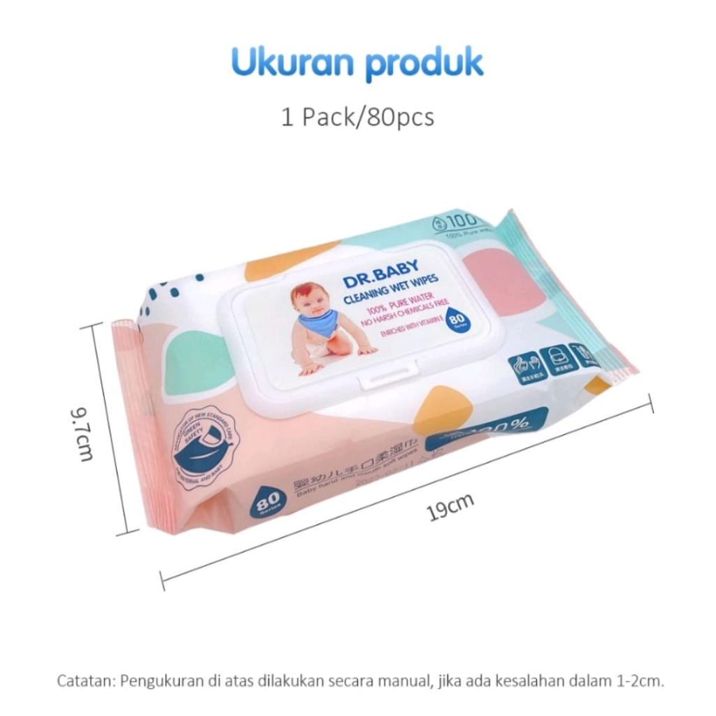 DreamHouse77 80s Tissue Basah bayi pure baby wipes non perfumed tisu basah bayi