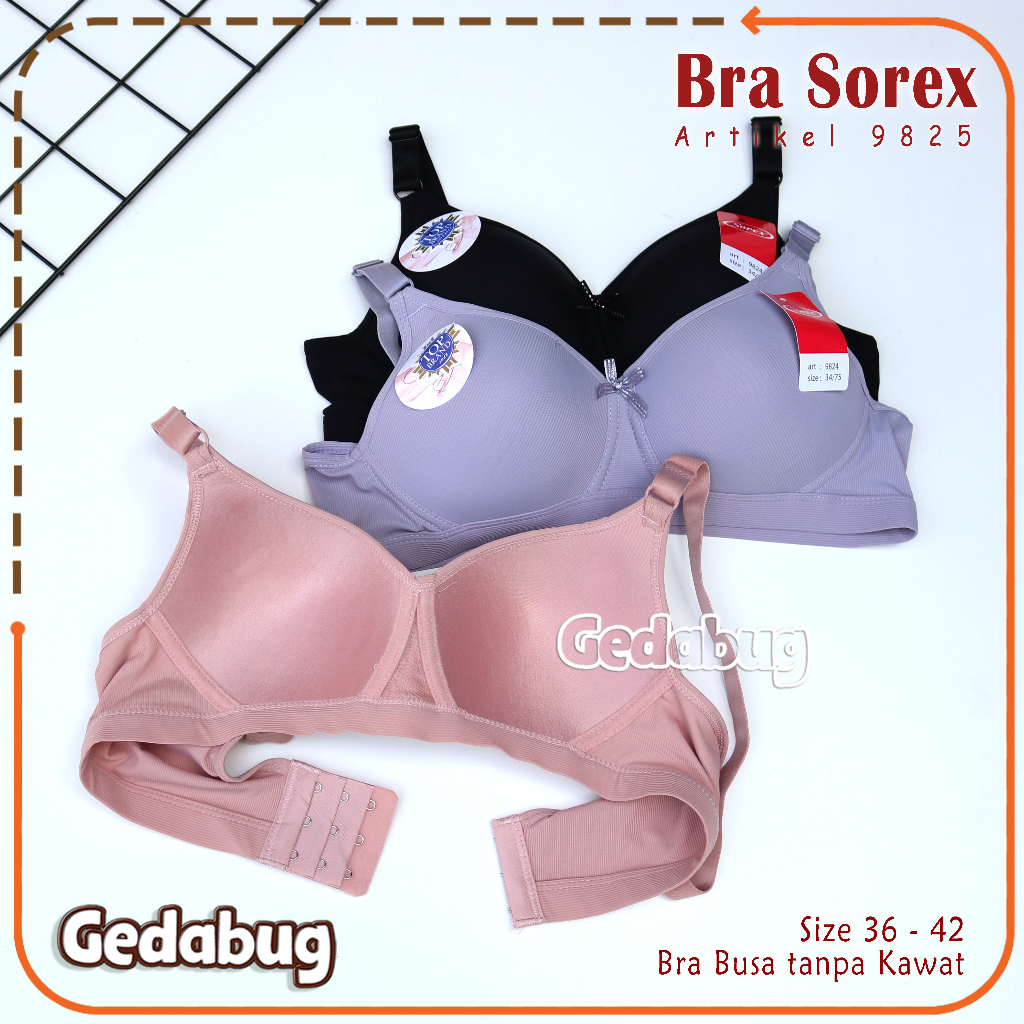 Bra BH Sorex 9824 Teksture Salur | Bra Fashion wanita Busa tanpa Kawat | Gedabug