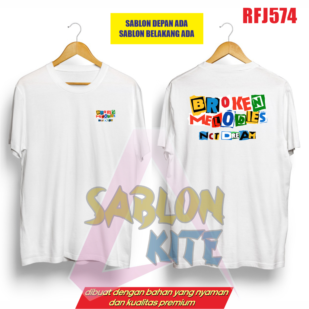 Gratis Fotocard Kaos Broken Melodi RFJ574 sablon depan dan belakang jeno jjisung