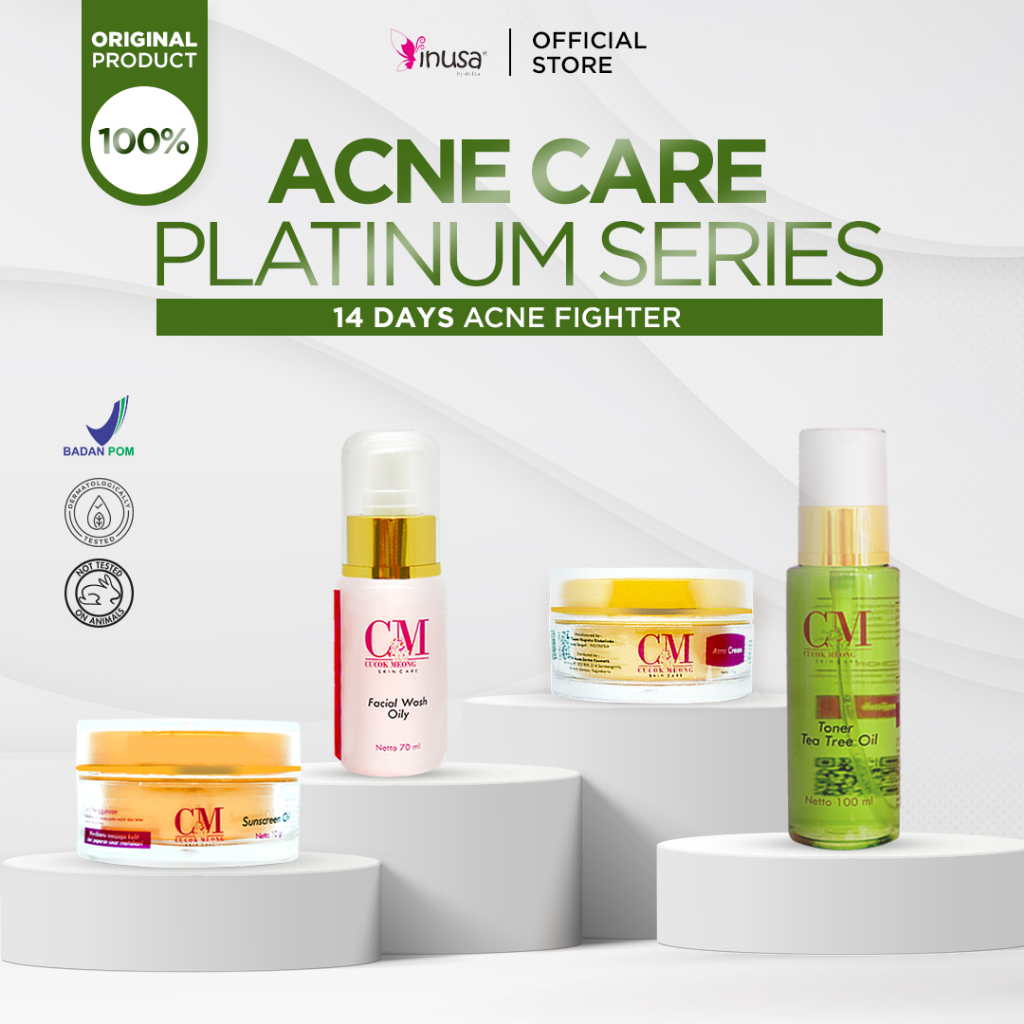 Inusa - Paket Acne Platinum Krim Jerawat dan Kulit berminyak BPOM by CM