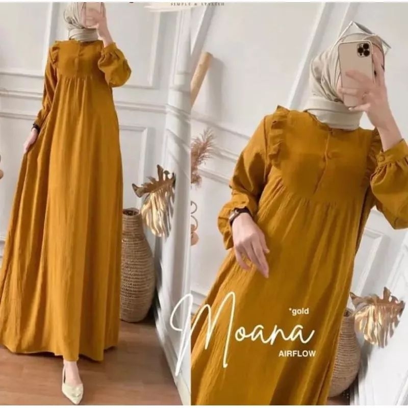 GAMIS CRINKLE AIRFLOW / MOANA DRESS MAXY / GAMIS CRINKLE TERMURAH