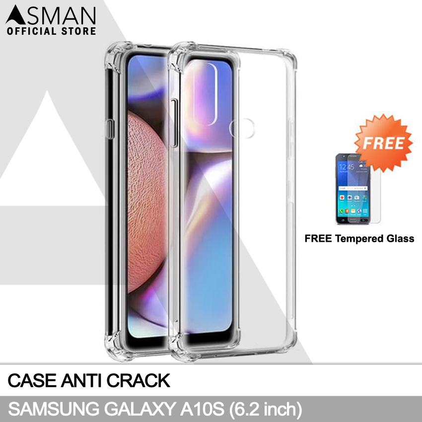 Anti Crack Samsung Galaxy A10S (6.2&quot;) | Soft Case Anti Bentur + FREE Tempered Glass