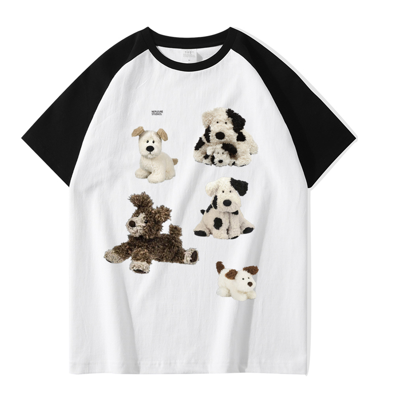 RDGF kaos grafis anjing (kapas 100%) kaos polos pria katun kaos raglan anak laki laki kaos cowok keren/A0933