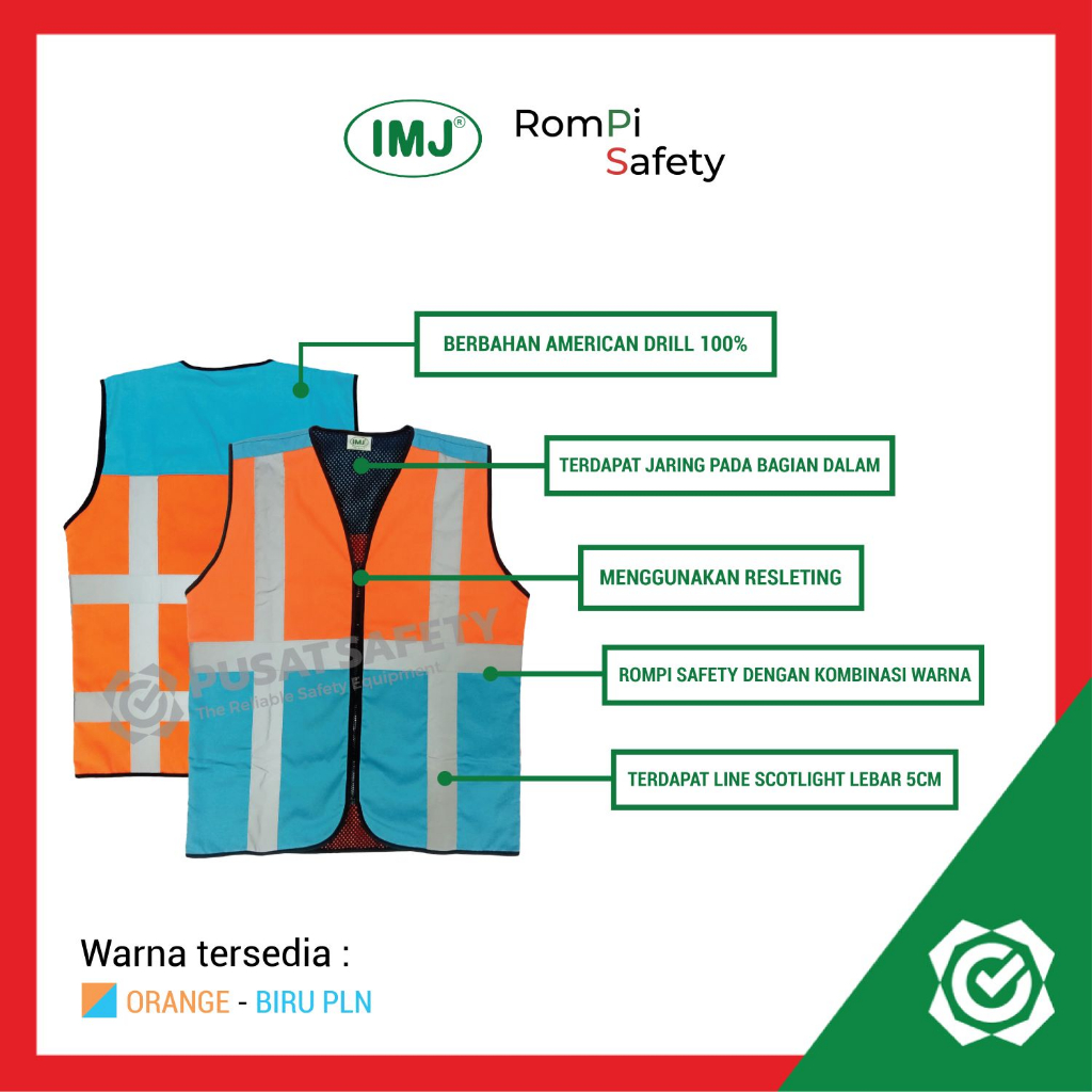 Rompi Kerja Safety Proyek IMJ Kombinasi R01