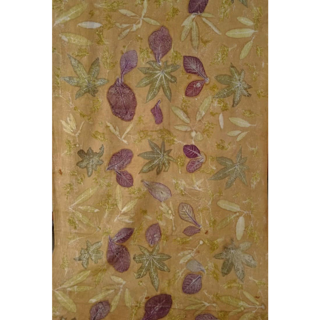 Kain Batik ECOPRINT EP-08 Asli Batik Jogja motif dedaunan dan bunga dengan pewarna alami ORIGINAL dan DICETAK TERBATAS EKSLUSIF